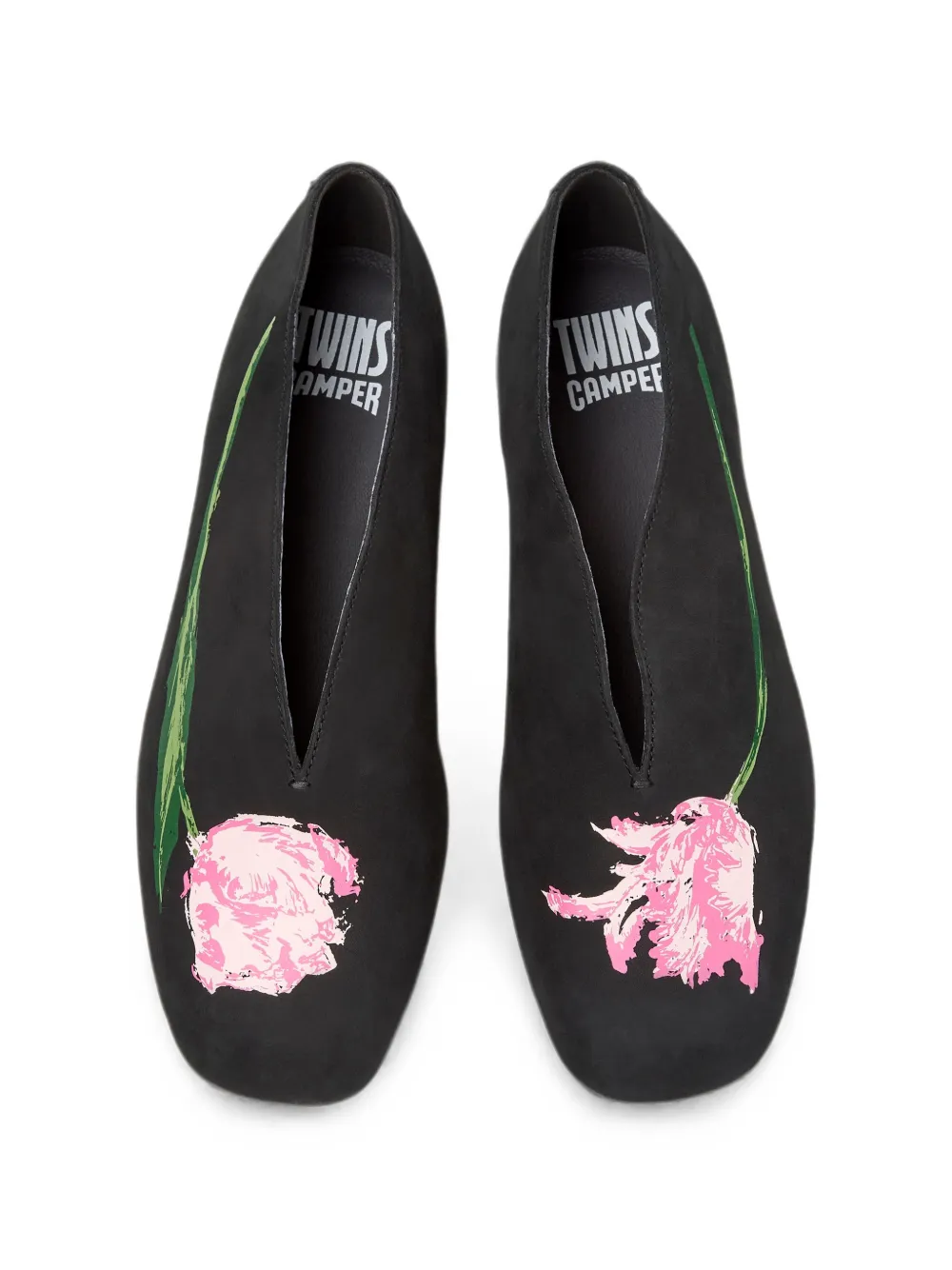 Camper Casi Myra ballerina's met bloemenprint Zwart