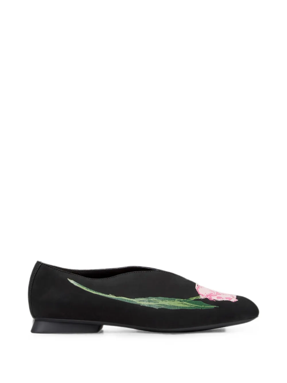 Camper Casi Myra ballerina's met bloemenprint Zwart