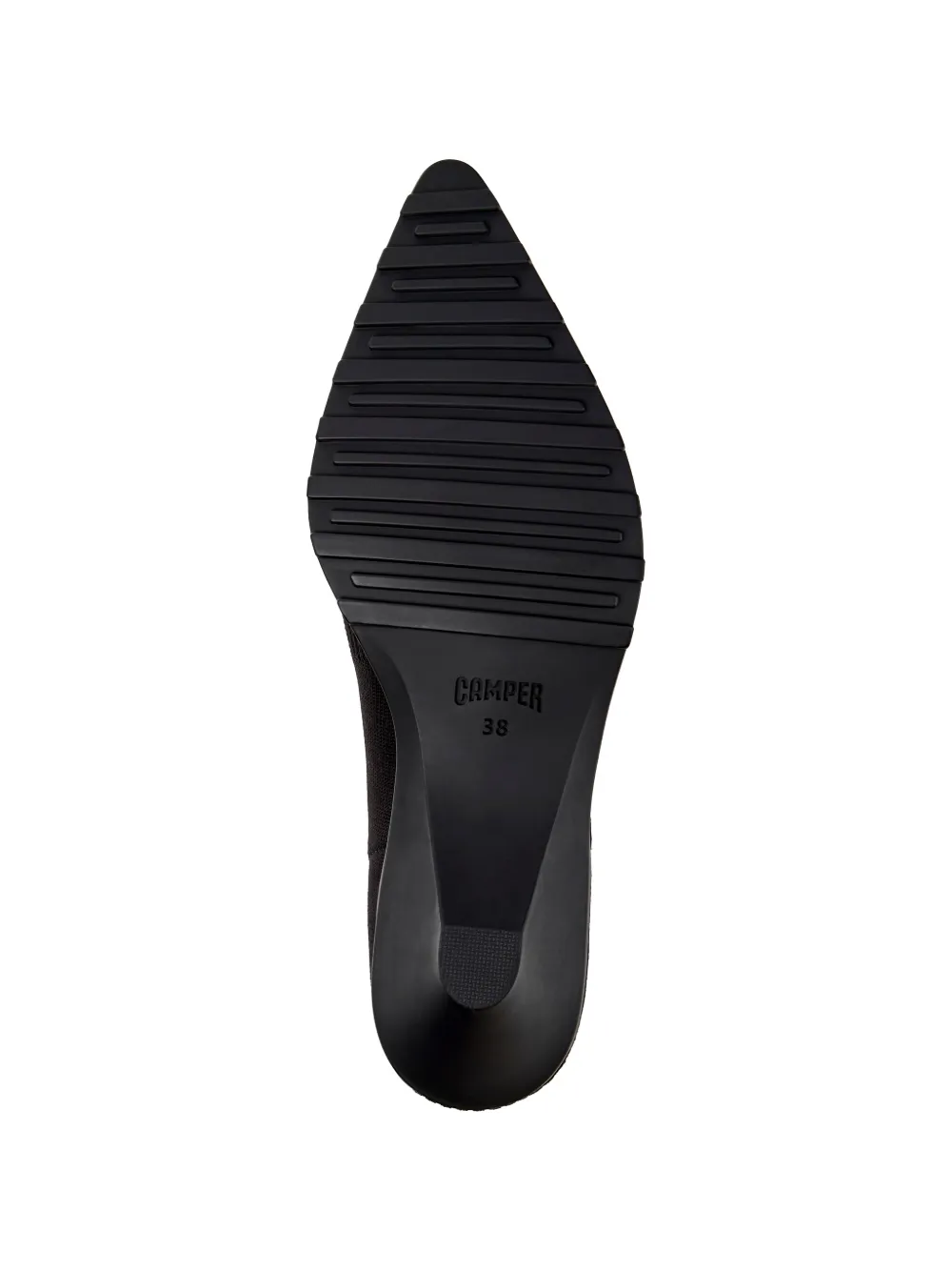 Camper x Issey Miyake Anna geribbelde loafers met puntige neus Zwart