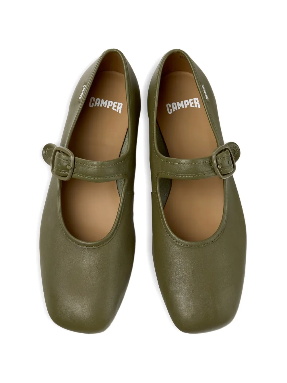 Camper Casi Myra buckle-strap ballet flats Groen