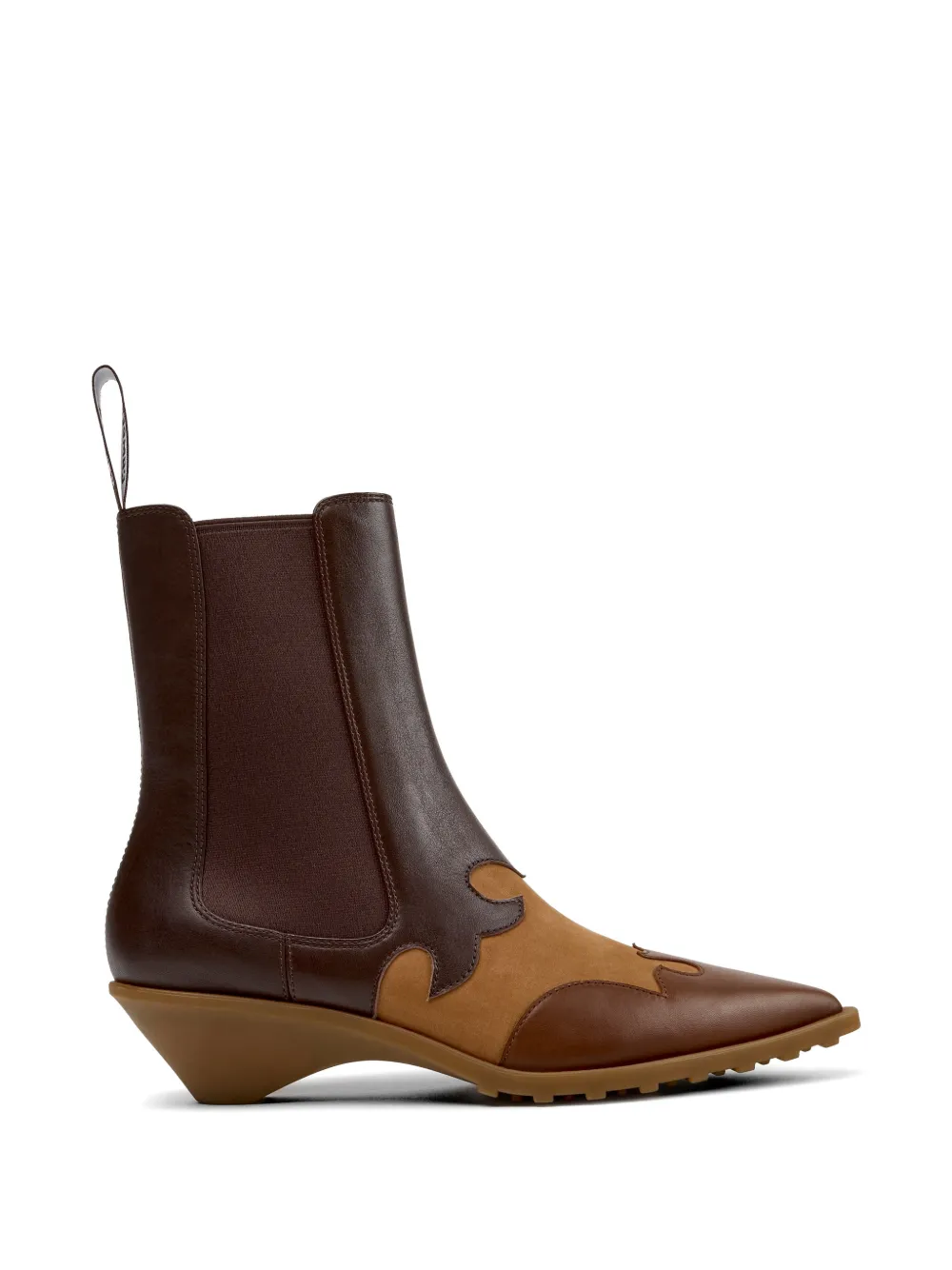 Camper Anita Panelled Leather Ankle Boots In Brown