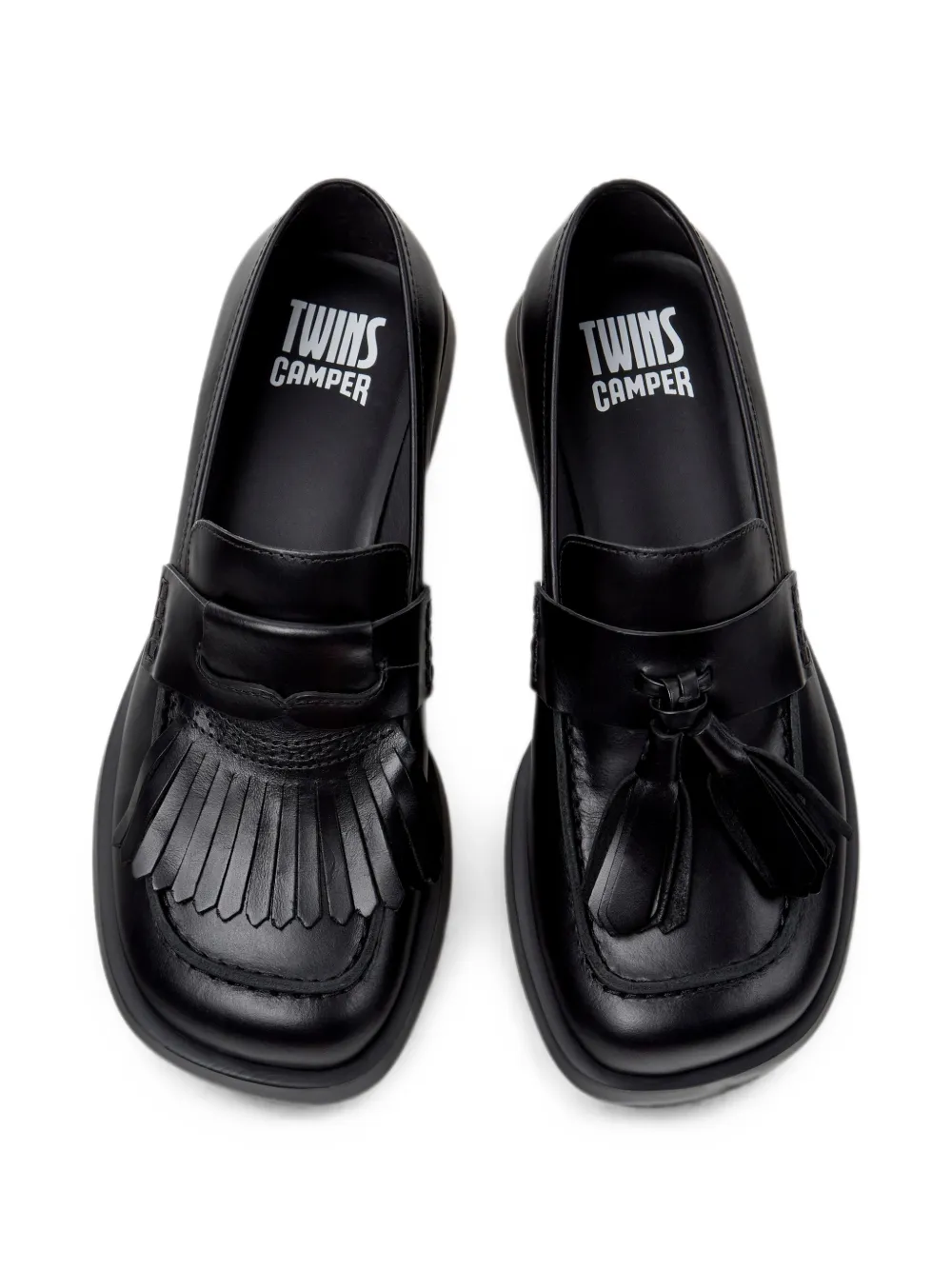 Camper Twins fringed-tassel loafers Zwart