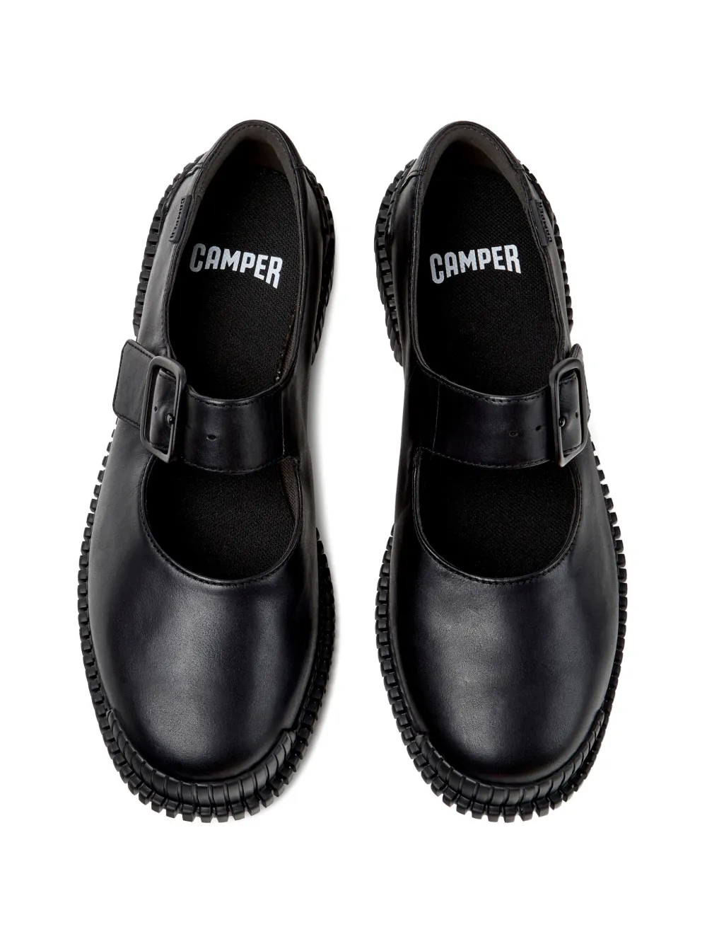 Camper Pix buckle-fastening leather ballet flats Zwart