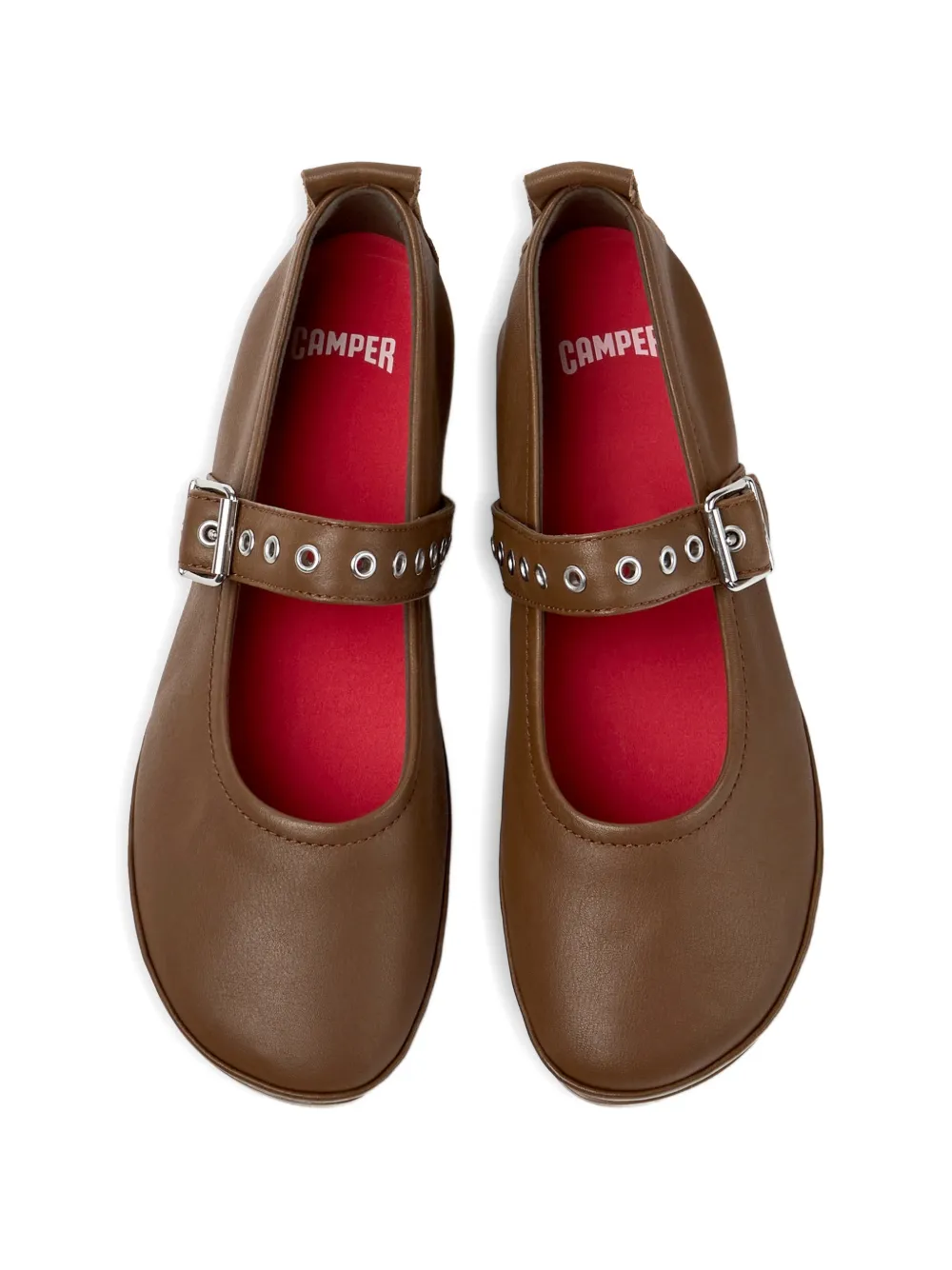 Camper Right Nina buckle-strap ballet flats Bruin