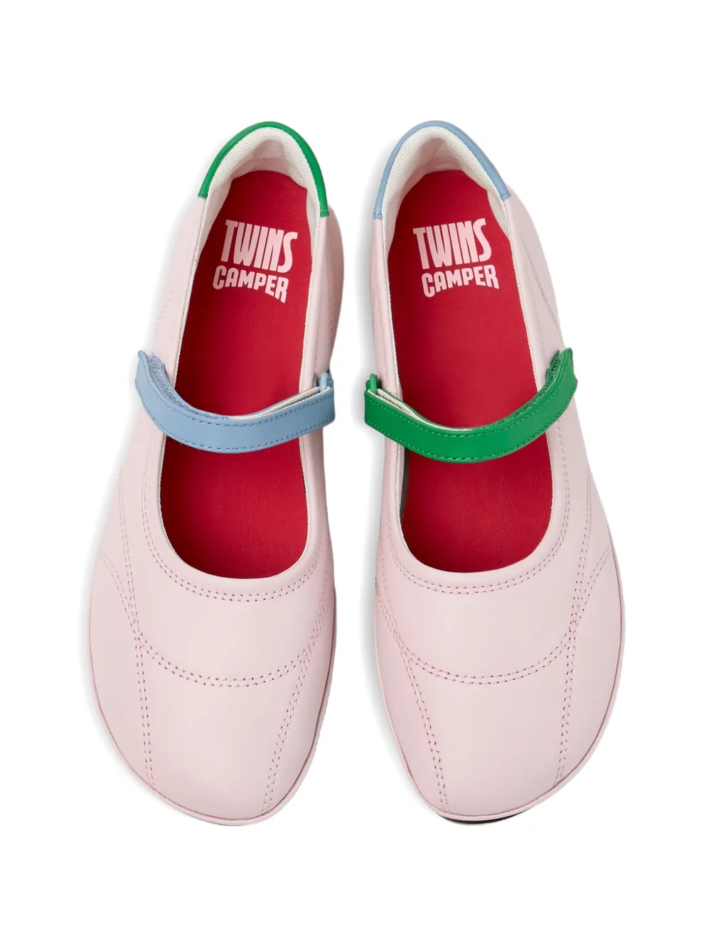 Camper Twins Right Nina touch-strap ballet flats Roze