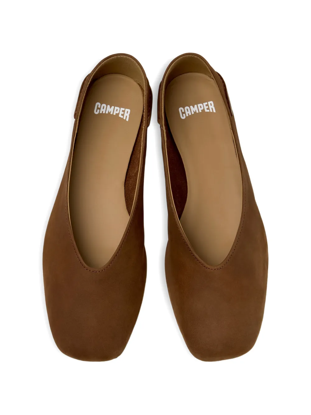 Camper Casi Myra nubuck leather ballet flats Bruin