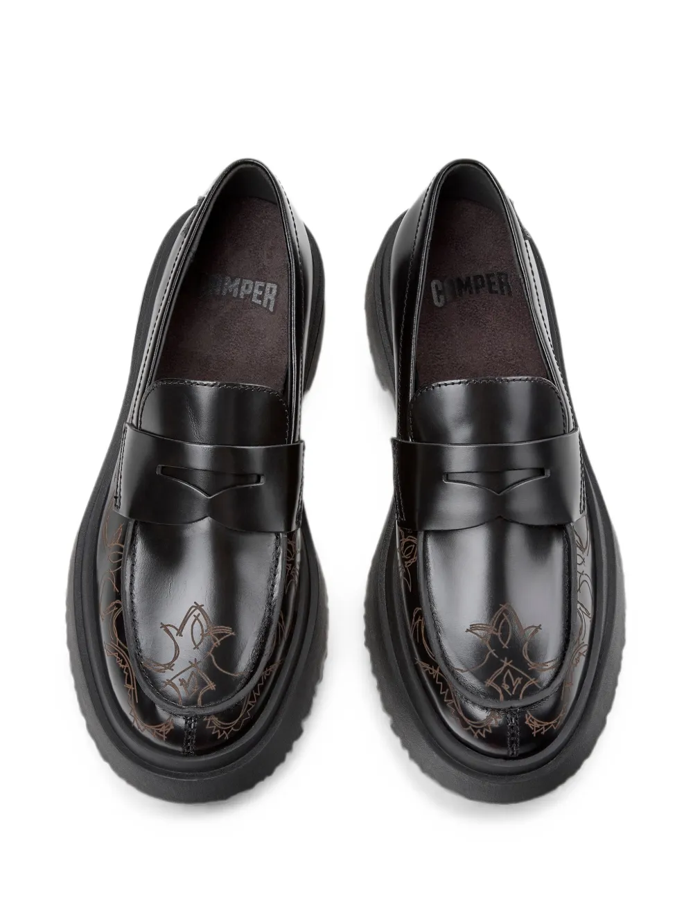 Camper Walden leather loafers Zwart