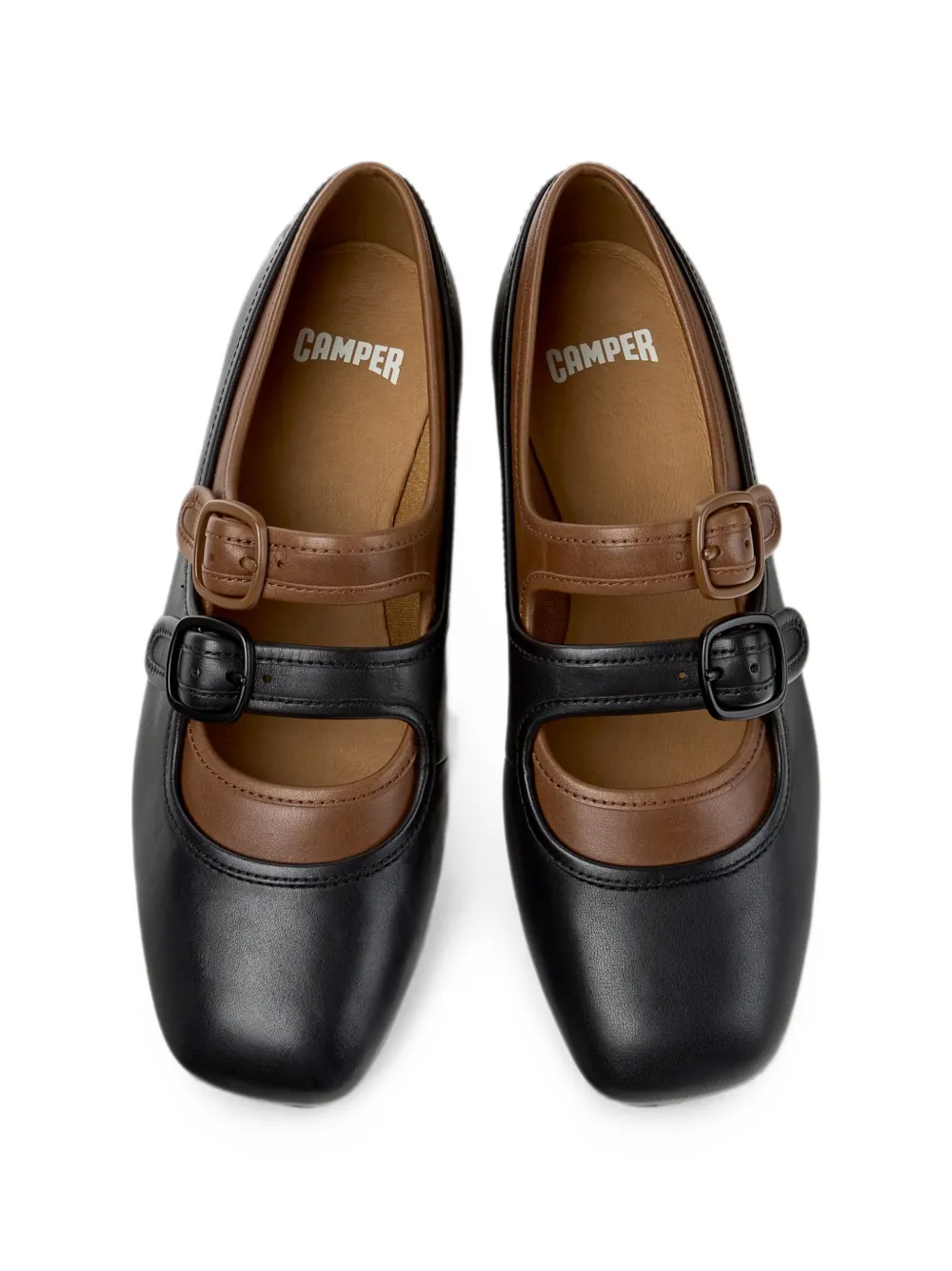 Camper Casi Myra ballerina's met gespsluiting Zwart