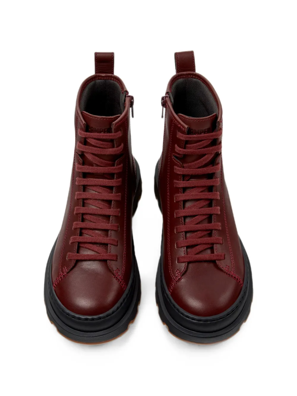 Camper Brutus lace-up ankle boots Rood