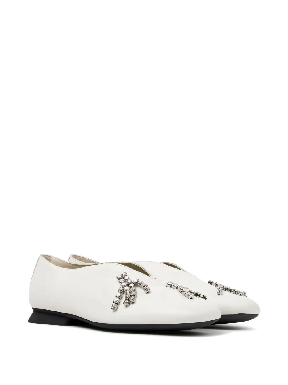 Camper Casi Myra crystal-embellished ballet flats Wit