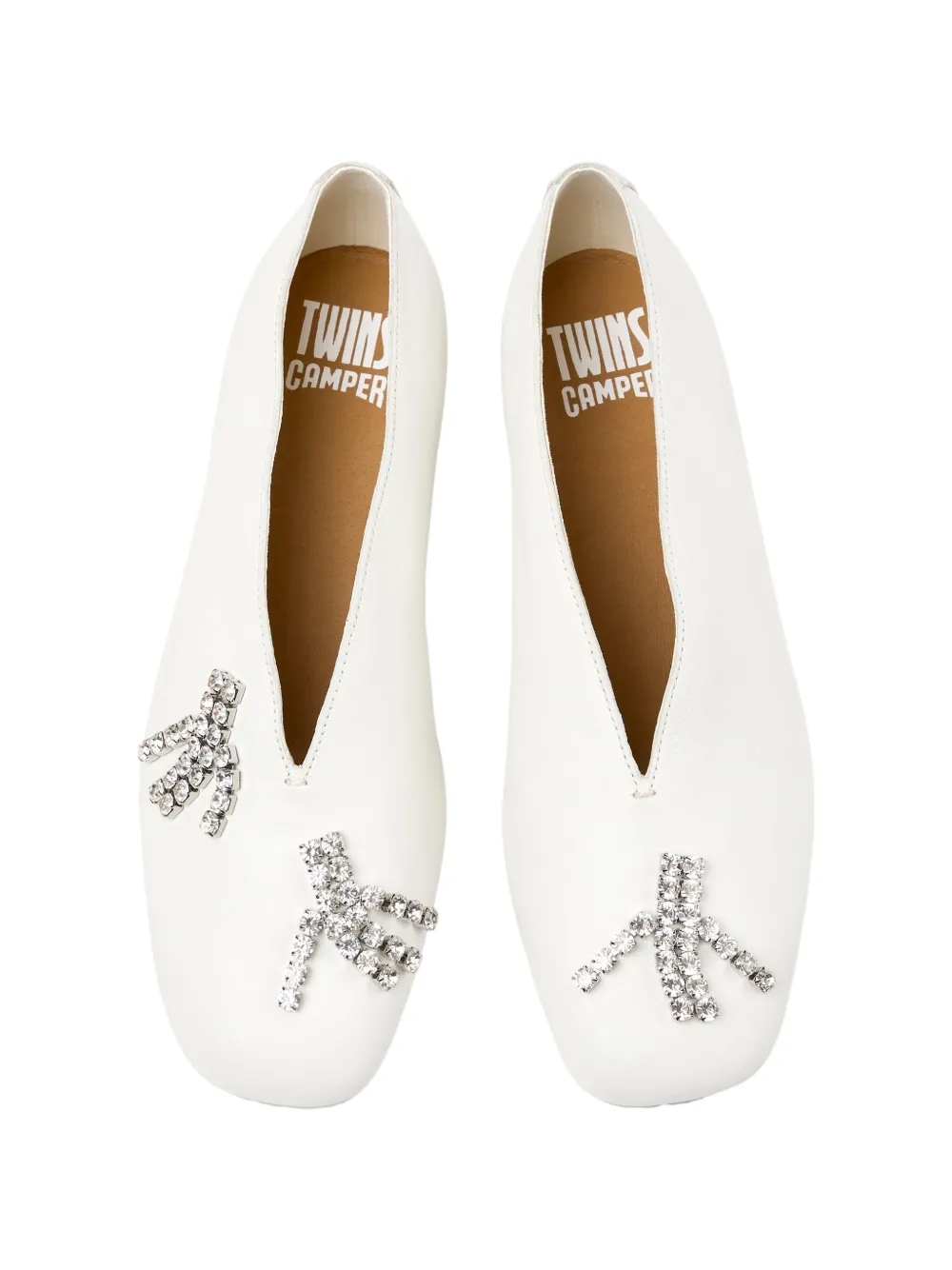 Camper Casi Myra crystal-embellished ballet flats Wit