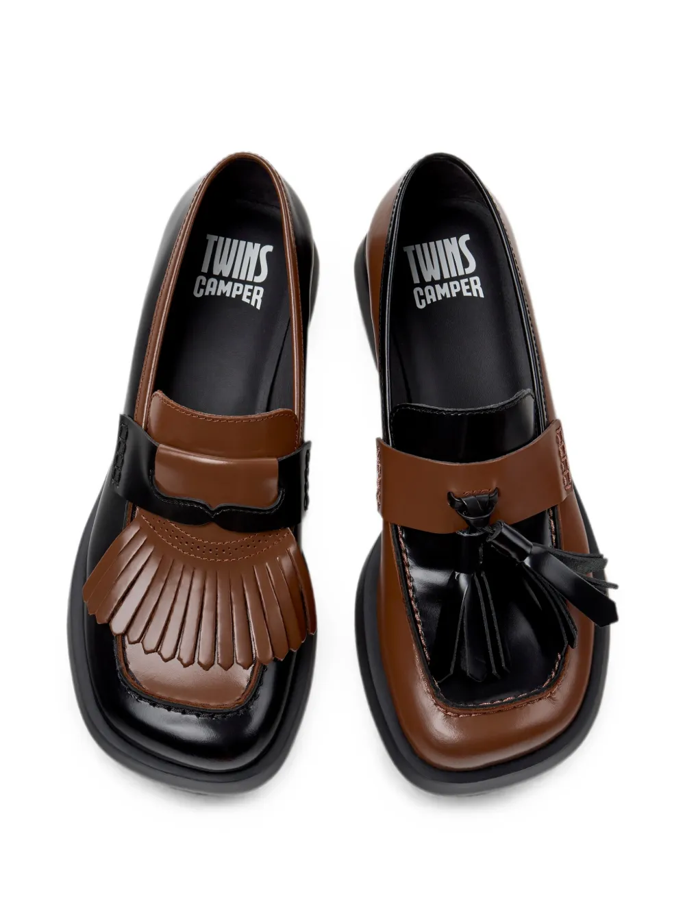 Camper Twins fringed loafers Zwart