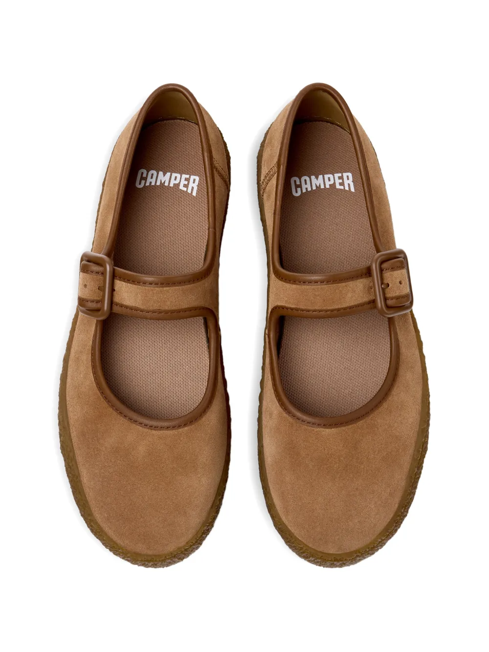 Camper Peu Terreno suede ballet flats Bruin