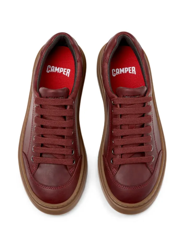 camper red leather sneakers mens