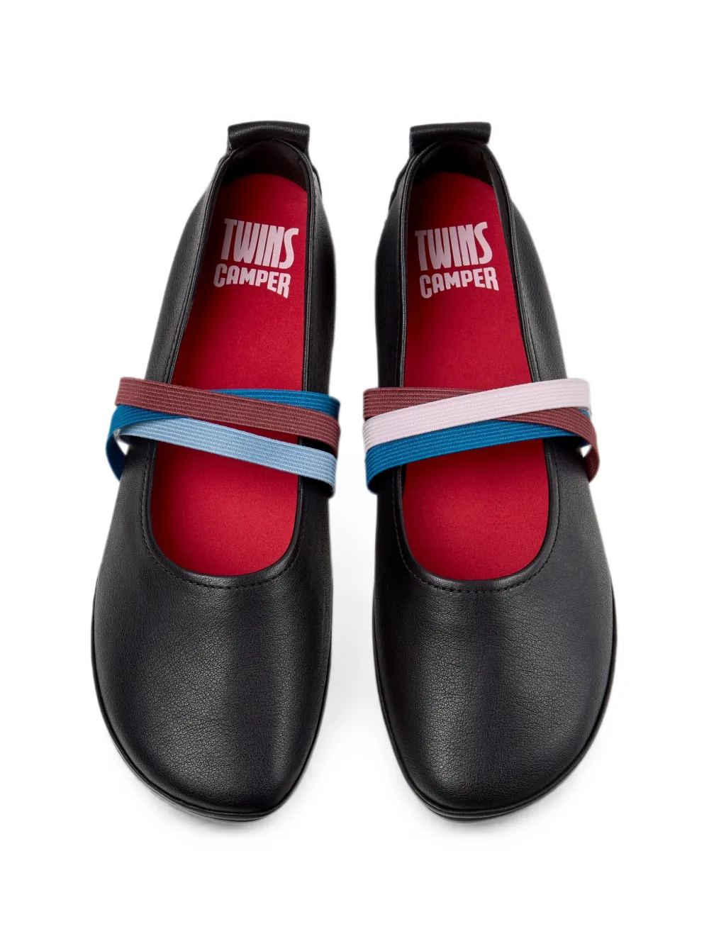 Camper Twins leather ballet flats Zwart