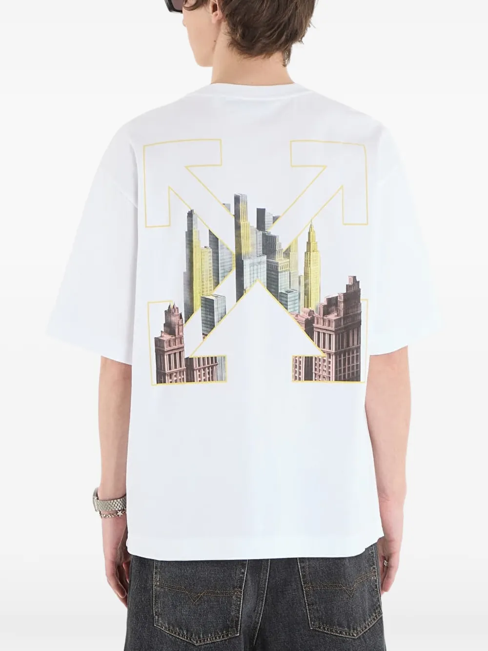 Off-White T-shirt met print Wit