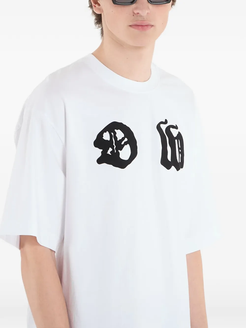 Off-White T-shirt met print Wit