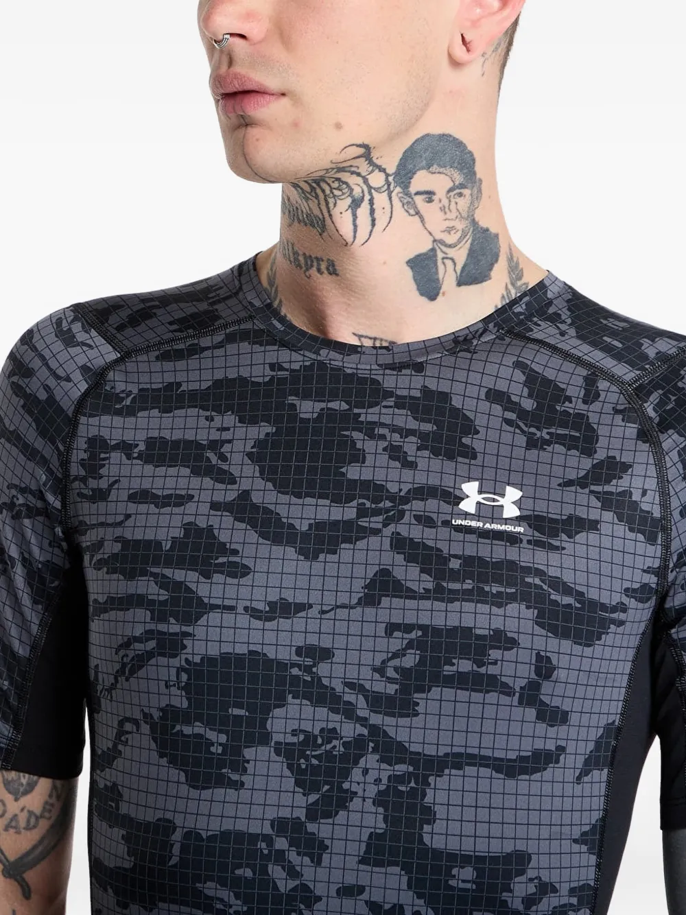 Under Armour HG top met print Grijs