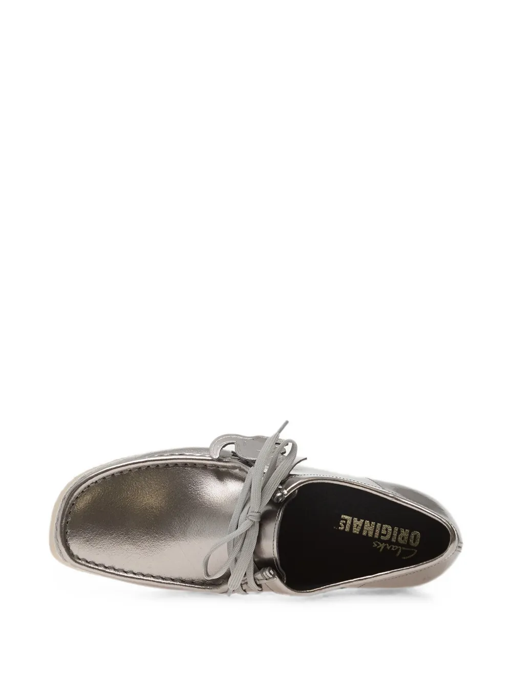 Clarks Originals Wallabee Day patent leather shoes Zilver