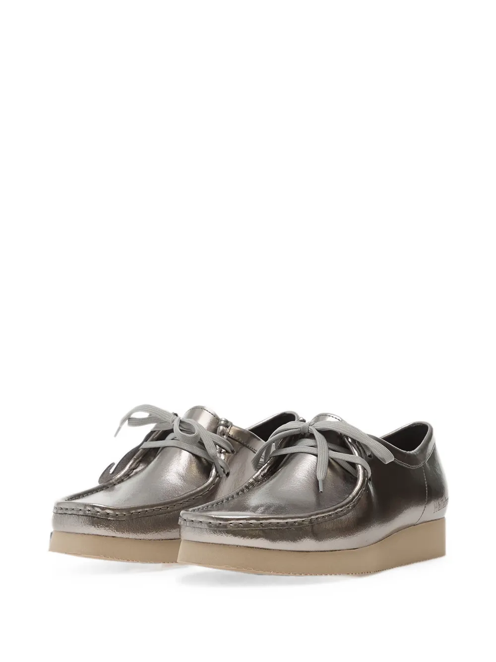 Clarks Originals Wallabee Day patent leather shoes Zilver