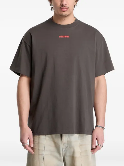 Pleasures logo-print drop-shoulder T-shirt
