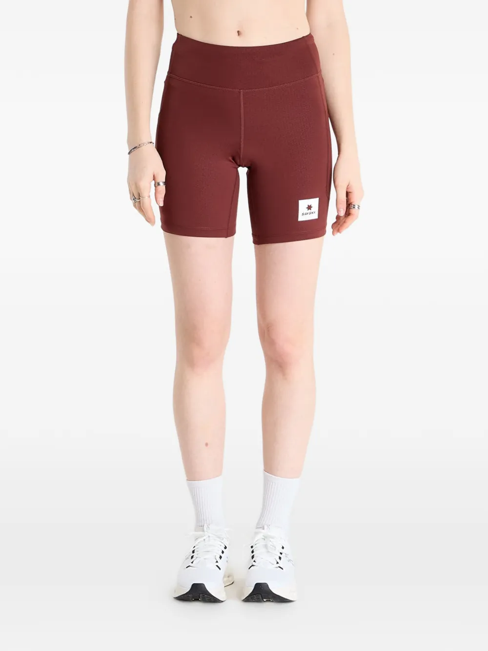 SAYSKY Combat+ logo-patch shorts - Marrone