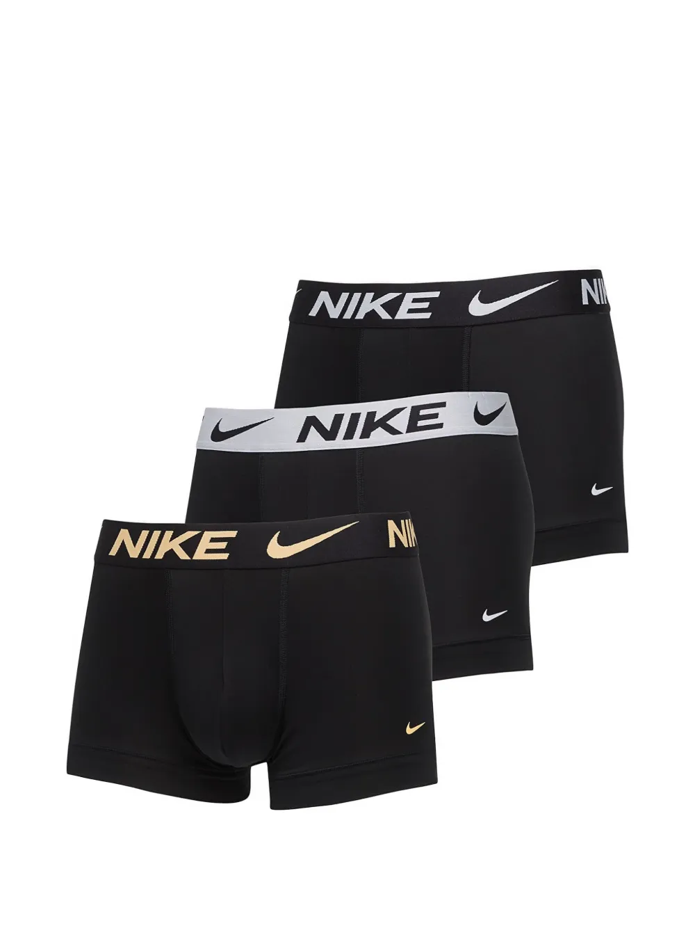 Nike logo-waistband trunks (pack-of-three) - Nero