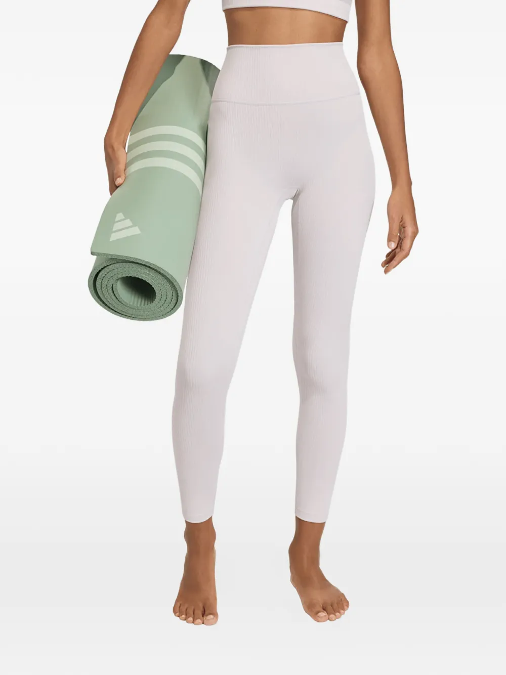 adidas All Me geribbelde legging Paars