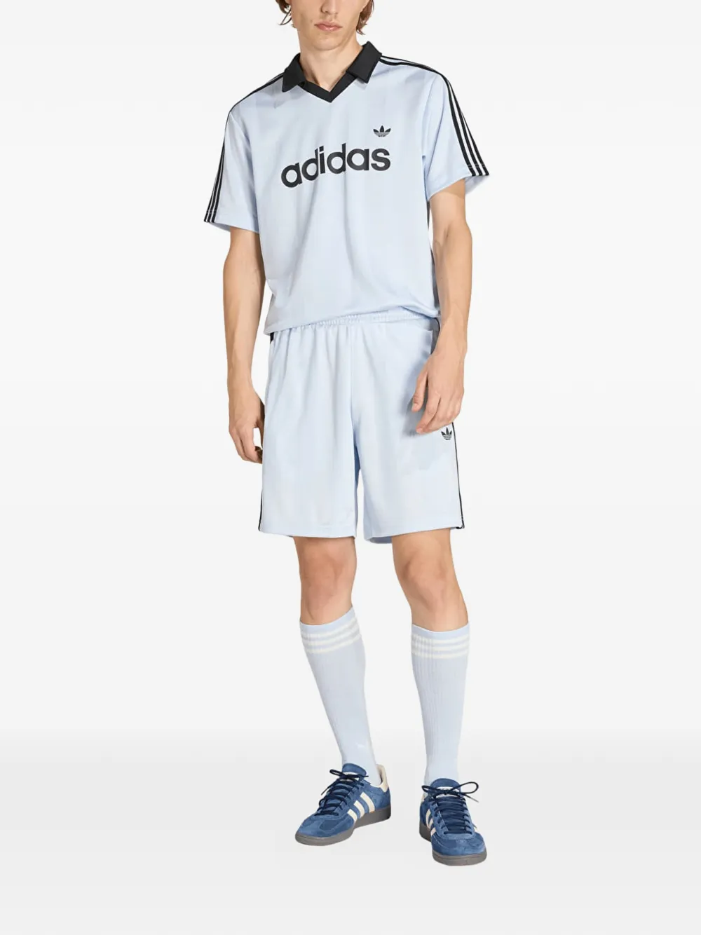 adidas Archive T-shirt met gespreide kraag Wit