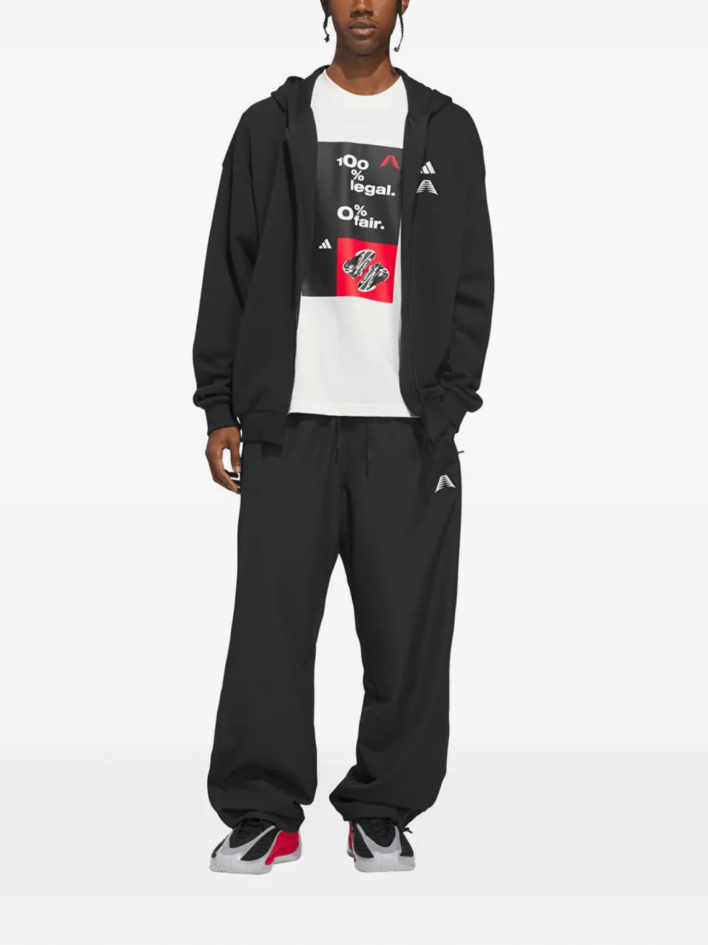adidas Anthony Edwards Foundation basketbal trainingsbroek Zwart