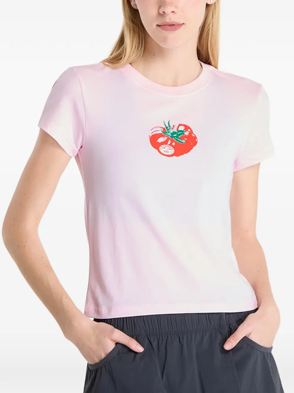 Nike Chill Knit cropped T-shirt Roze