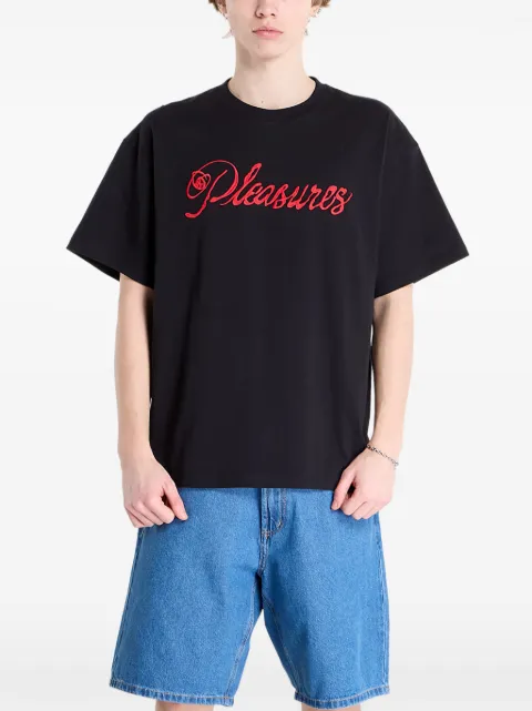 Pleasures camiseta con logo estampado