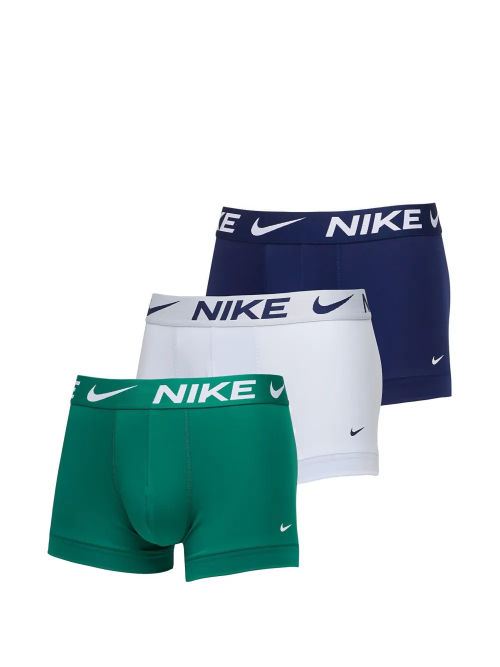 Nike logo-waistband trunks (pack of three) - Blu