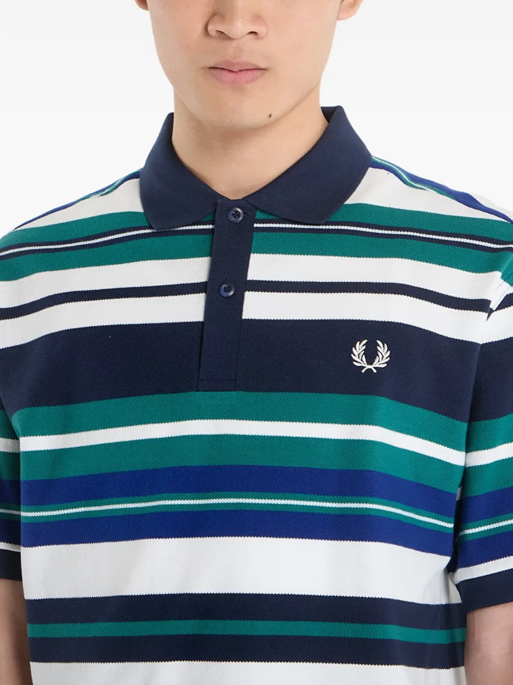 Fred Perry Ruimvallend gestreept poloshirt Blauw