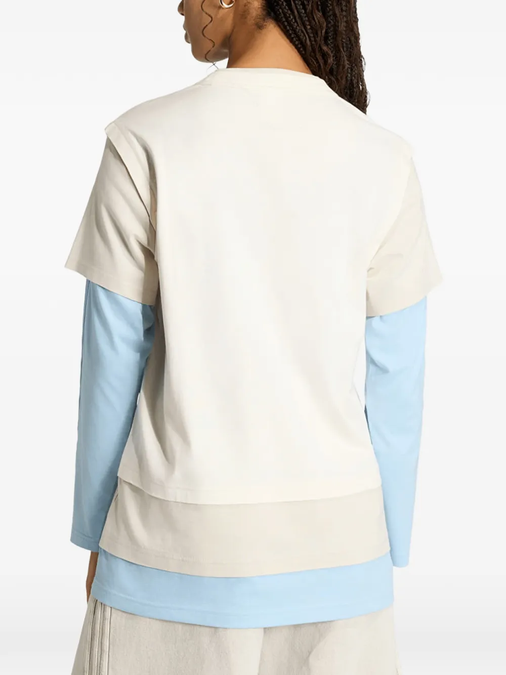 adidas Ruimvallend gelaagd T-shirt Beige