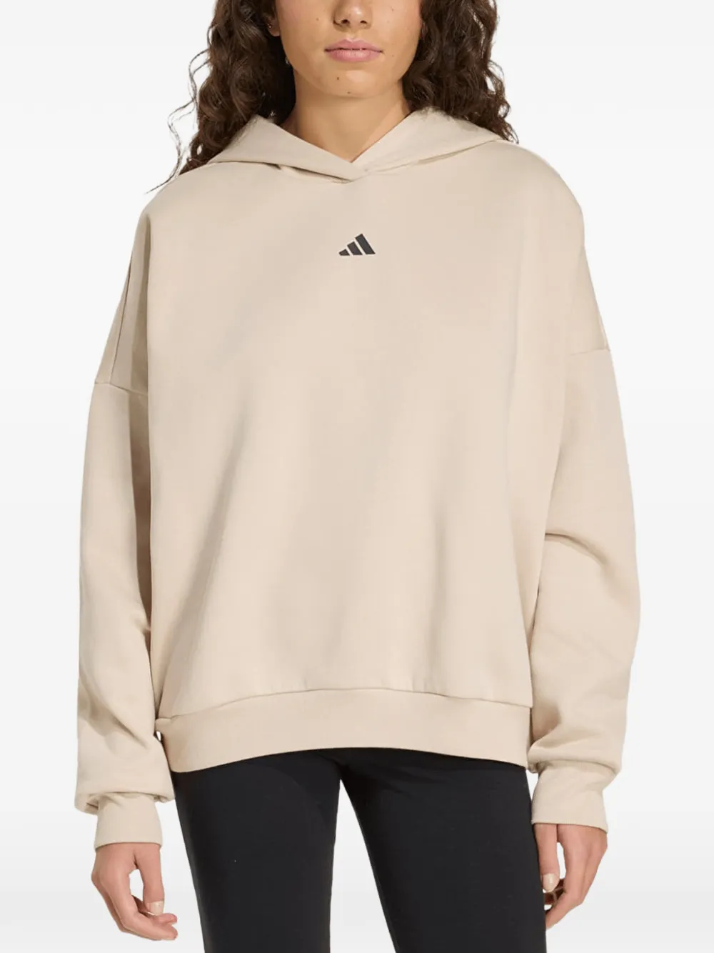 adidas logo-print hoodie - Toni neutri