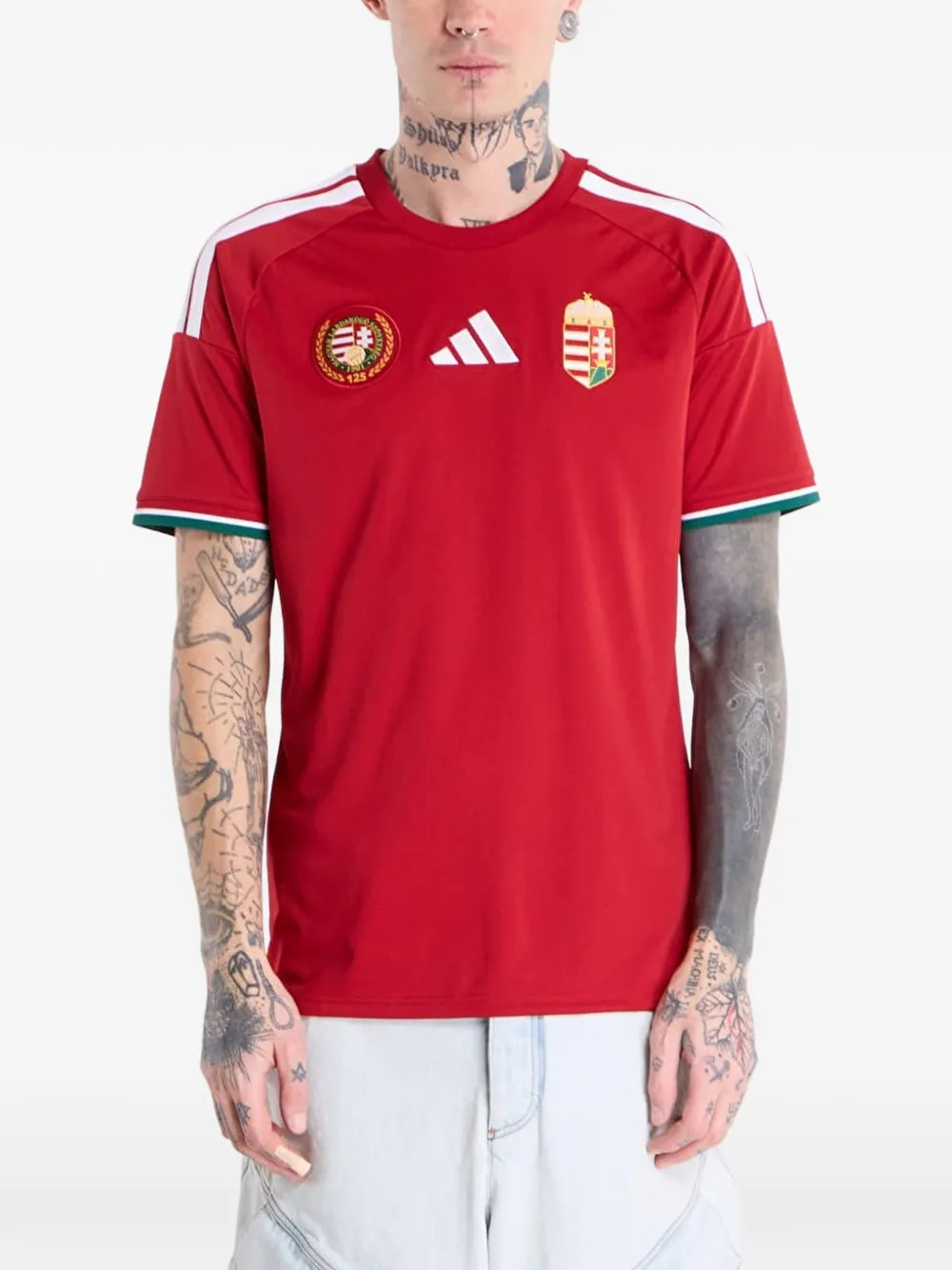 adidas Hungary 26 3-Stripes T-shirt - Rosso