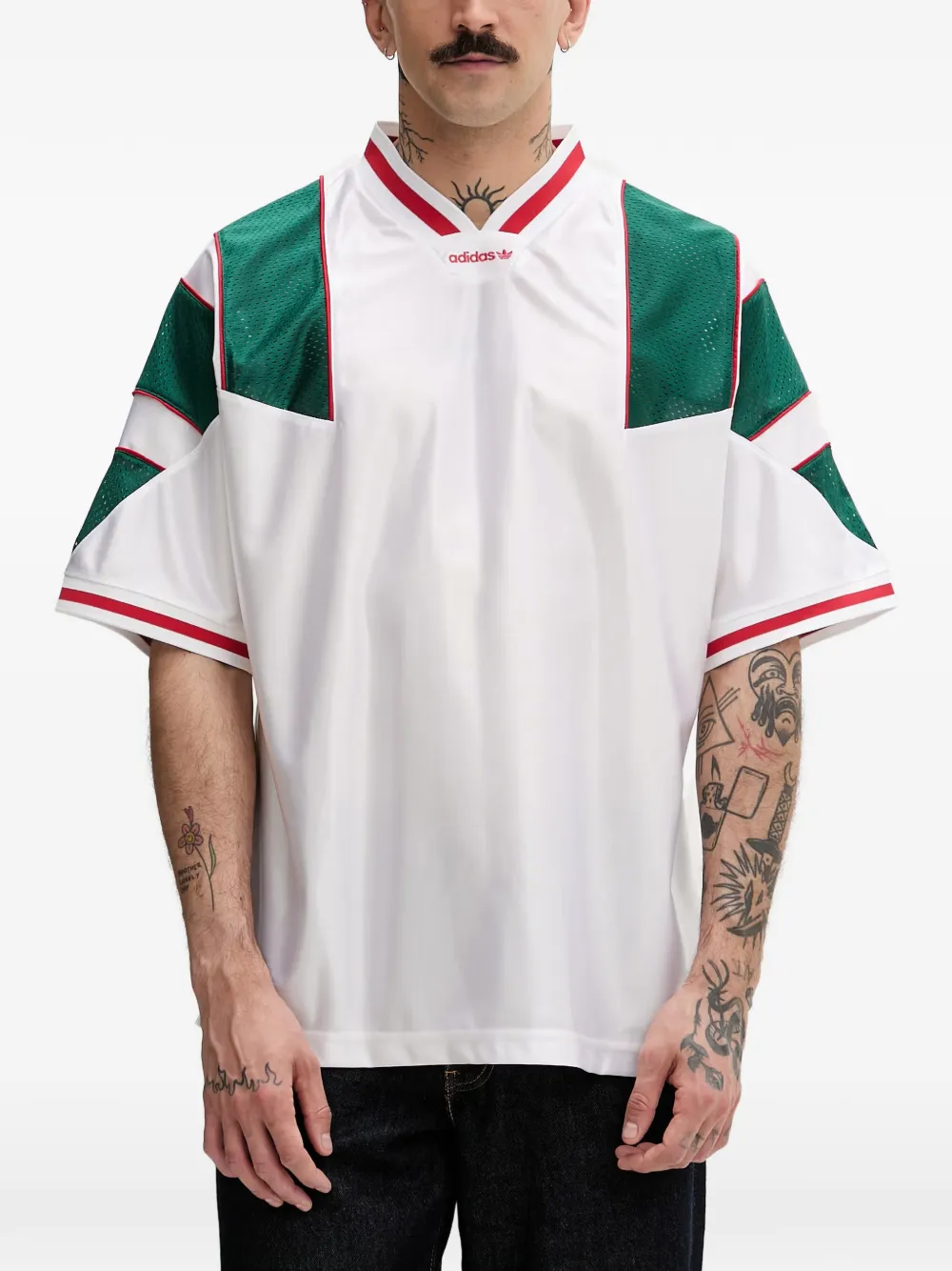 adidas mesh-panel jersey T-shirt - Weiß