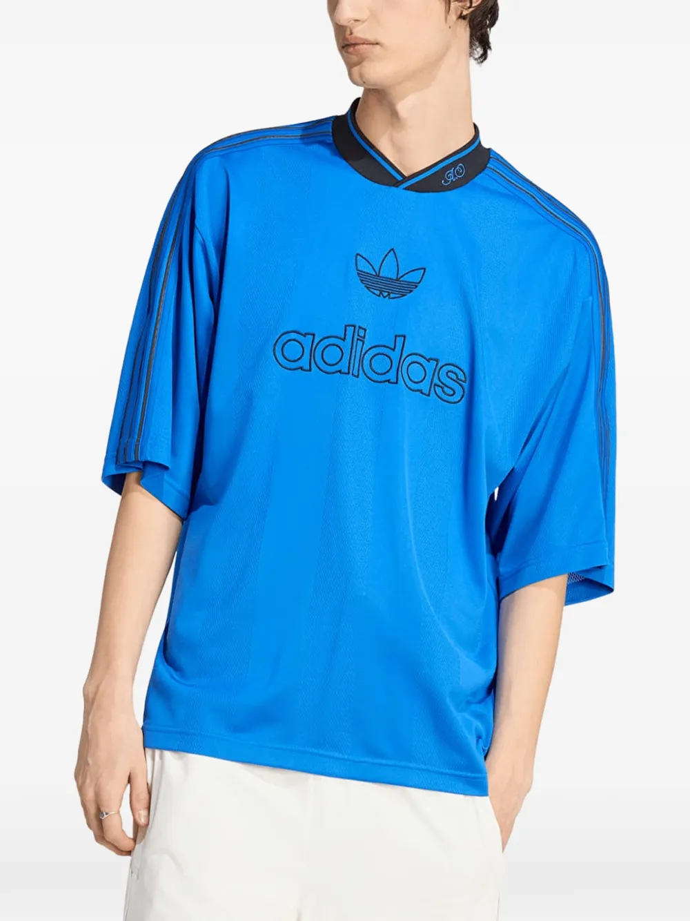 adidas logo-print oversized T-shirt - Blu