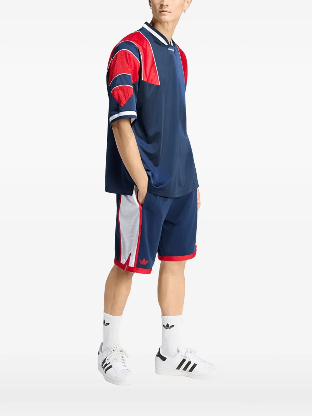 adidas mesh-panelled T-shirt - Blu