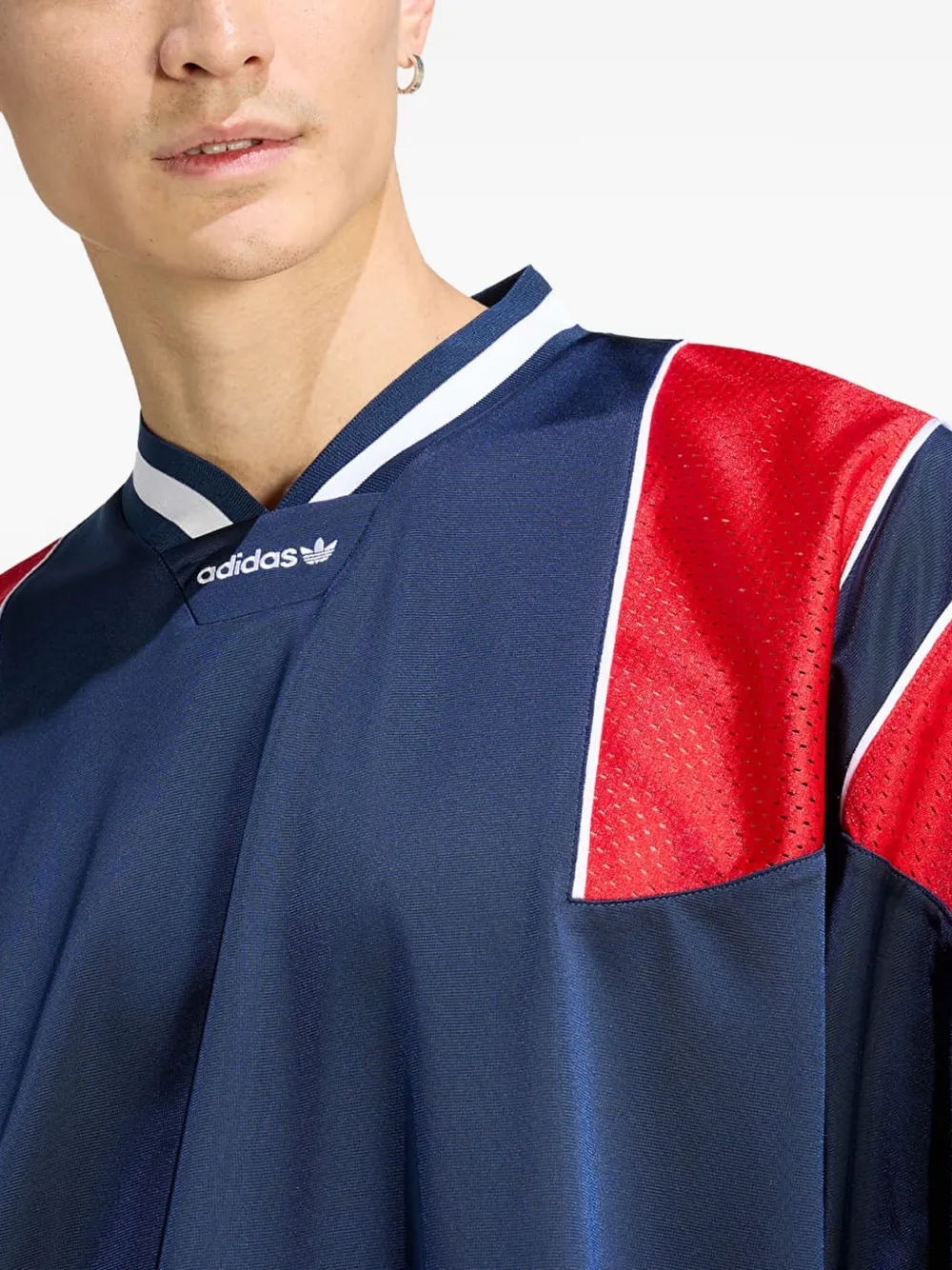 adidas T-shirt met mesh vlak Blauw