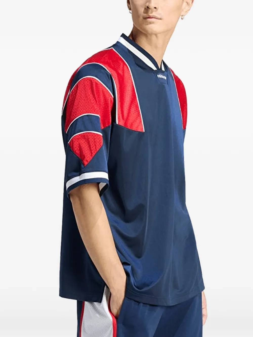 adidas T-shirt met mesh vlak Blauw