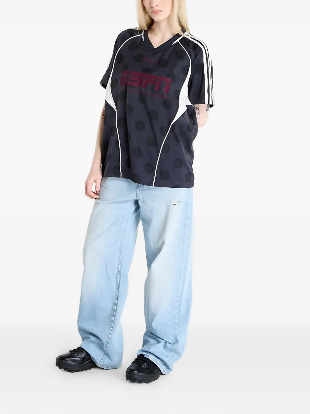 adidas T-shirt met stippen Grijs