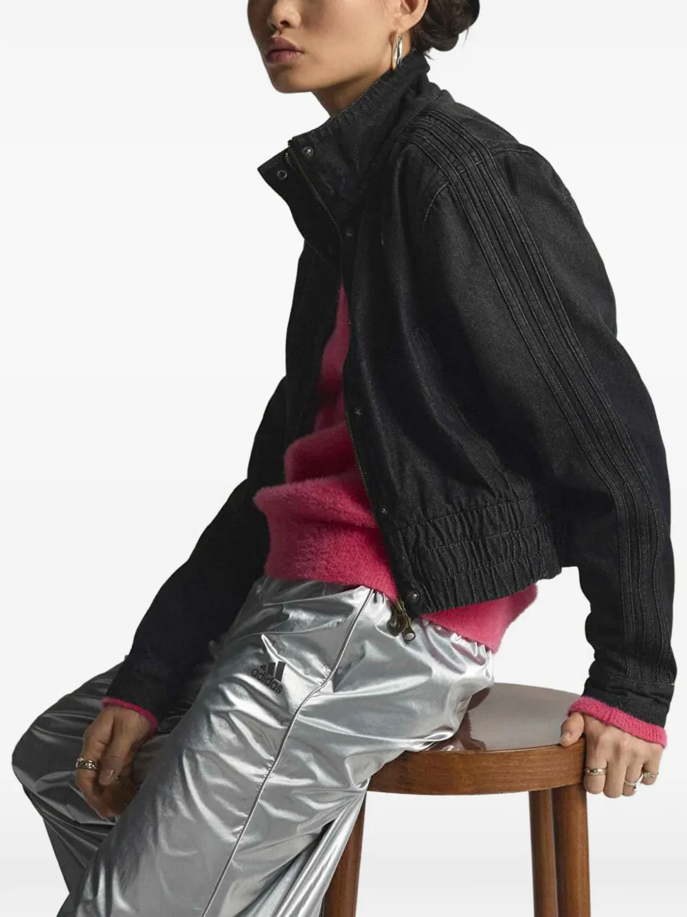 adidas Denim trainingsjack Zwart