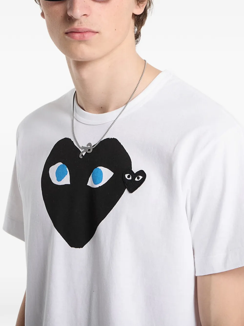 Comme Des Garçons Play T-shirt met hart-print Wit