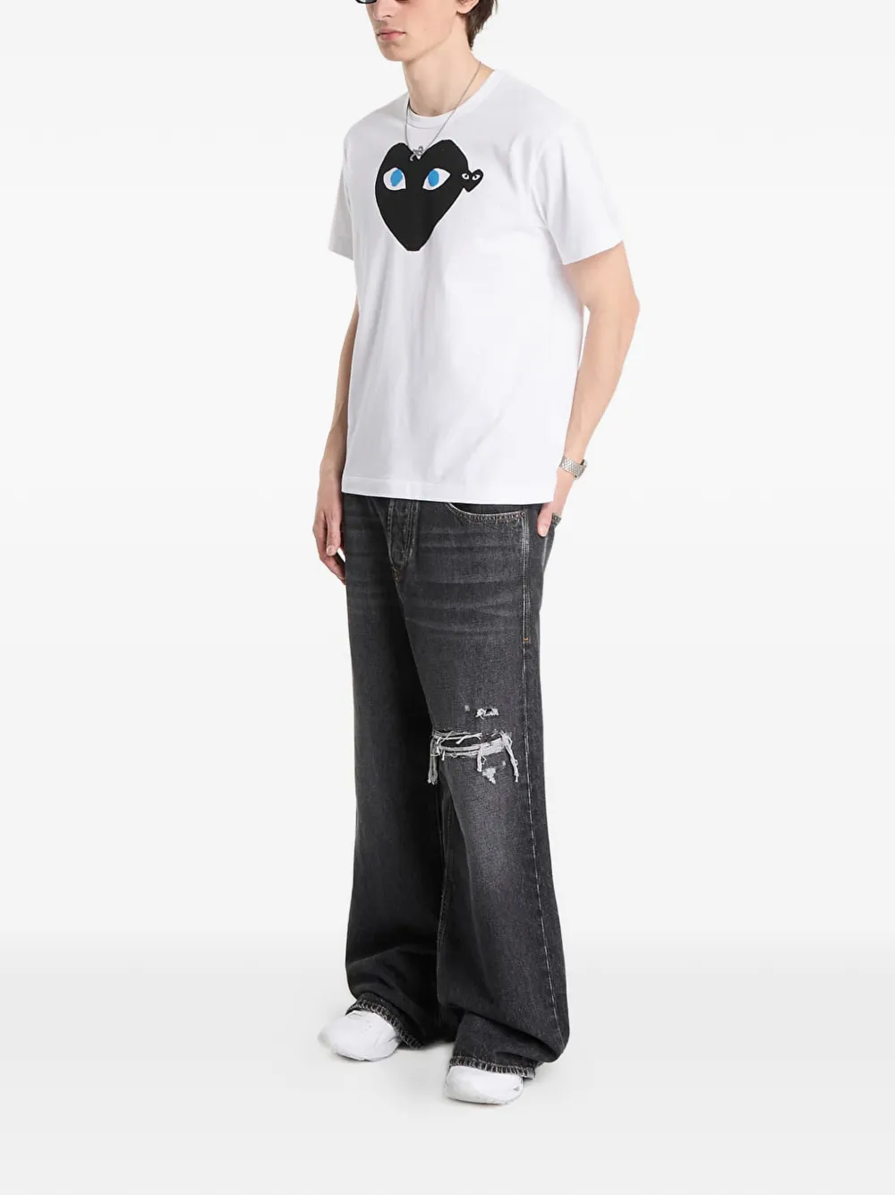 Comme Des Garçons Play T-shirt met hart-print Wit
