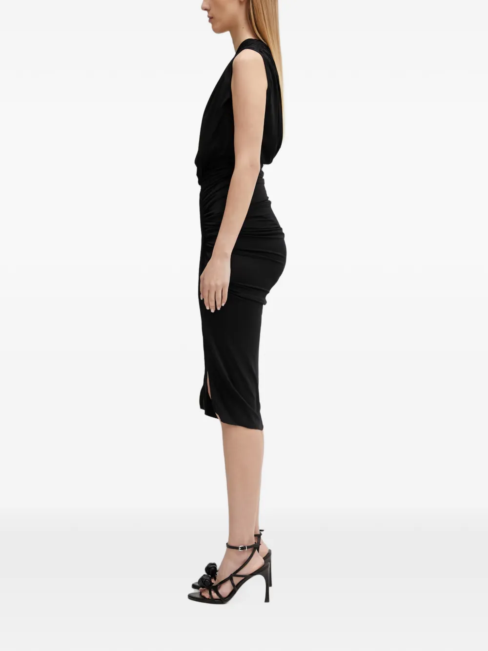 Rick Owens Lilies Avra asymmetrische jurk met ruches Zwart