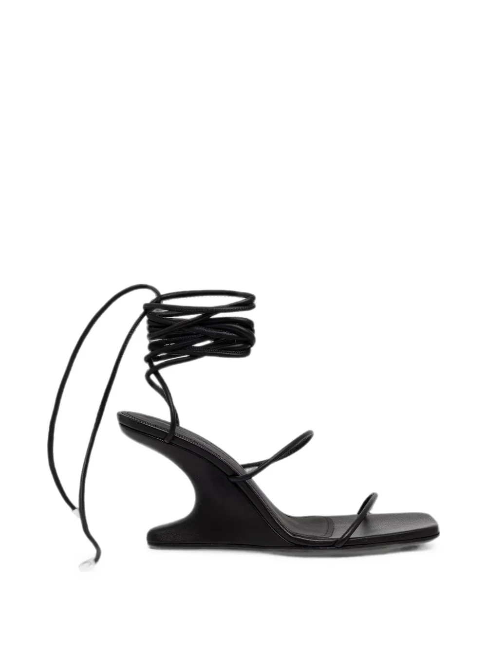 Rick Owens Lilies Cantilever lace-up wedge sandals Zwart