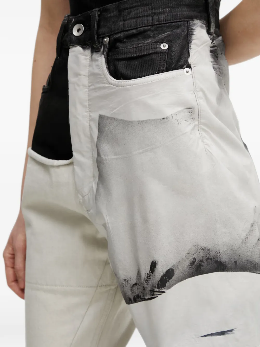Rick Owens DRKSHDW Flared jeans met patchwork Zwart