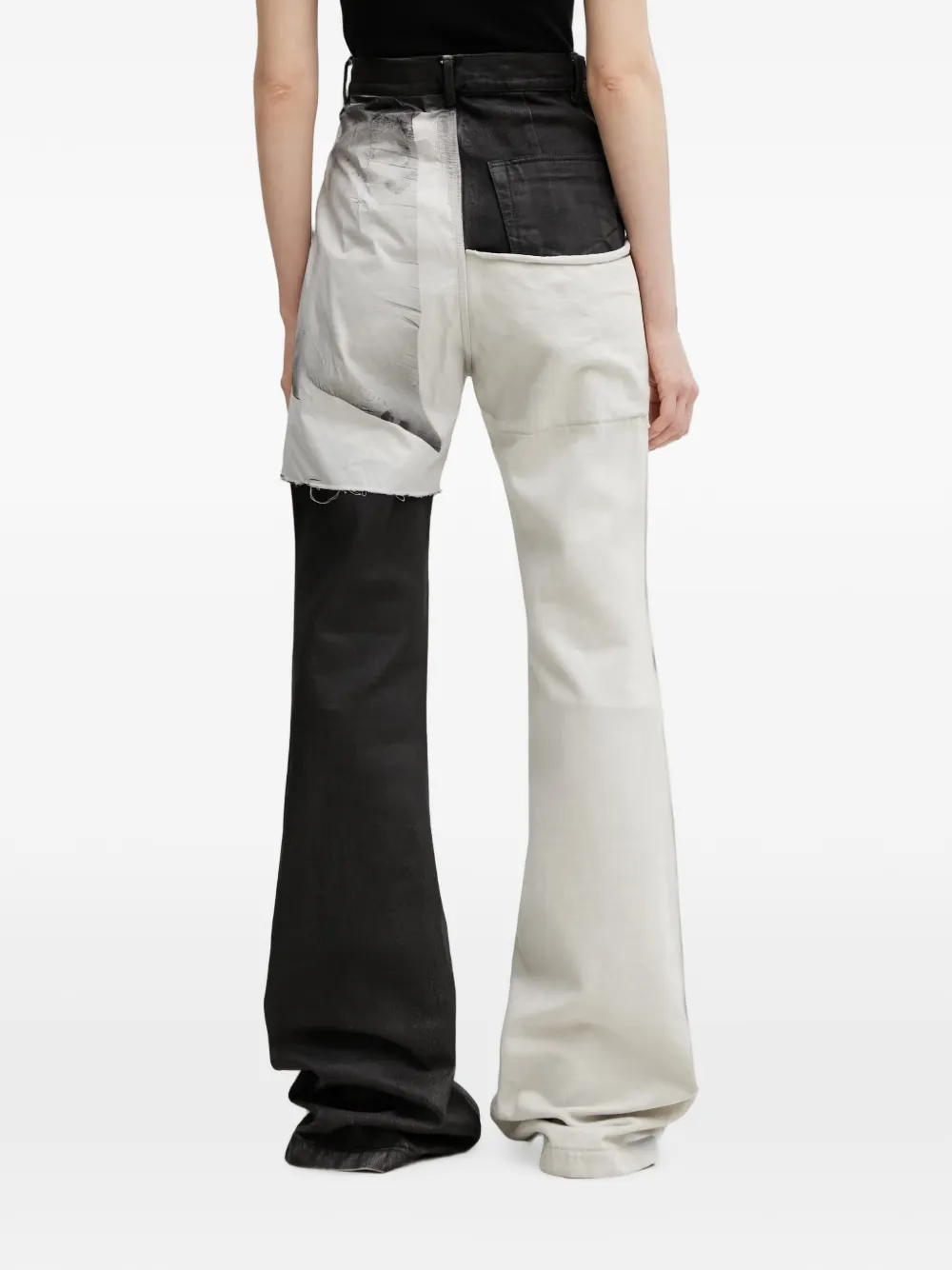 Rick Owens DRKSHDW Flared jeans met patchwork Zwart